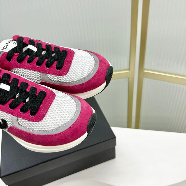 SNEAKER IN BARBIE PINK SUEDE AND GREY BREATHABLE MESH