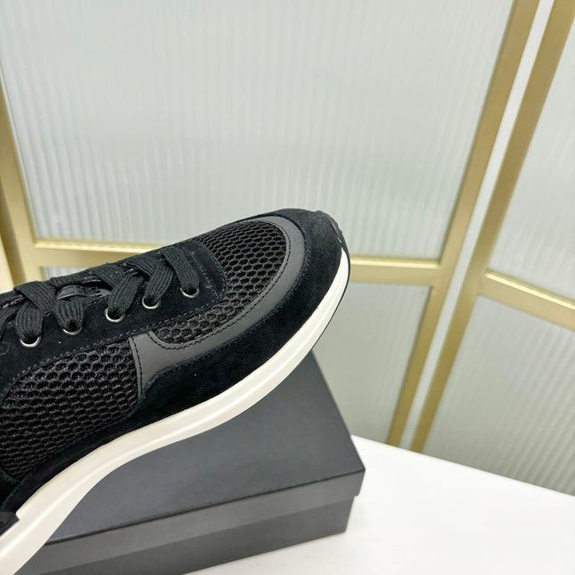 SNEAKER IN BLACK SUEDE AND BREATHABLE MESH