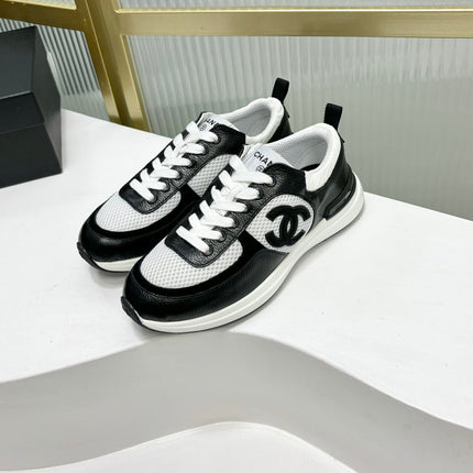 SNEAKER IN BLACK CALFSKIN AND GREY BREATHABLE MESH