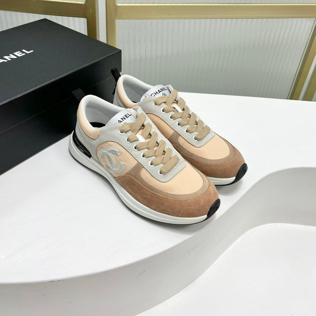 SNEAKER IN CAMEL BROWN MIX BISQUE CREAM SUEDE