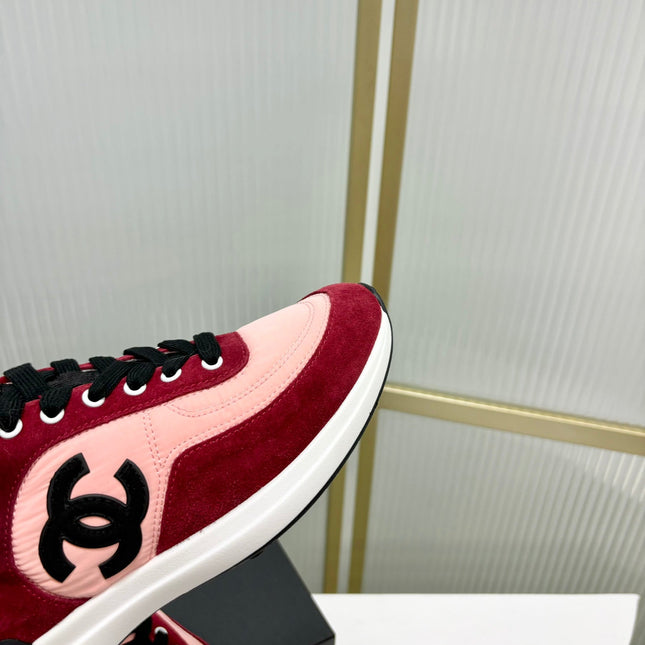 SNEAKER IN LIGHT PINK MIX CHERRY RED SUEDE