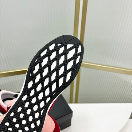 SNEAKER IN LIGHT PINK MIX CHERRY RED SUEDE