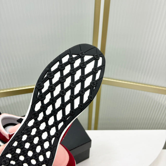 SNEAKER IN LIGHT PINK MIX CHERRY RED SUEDE