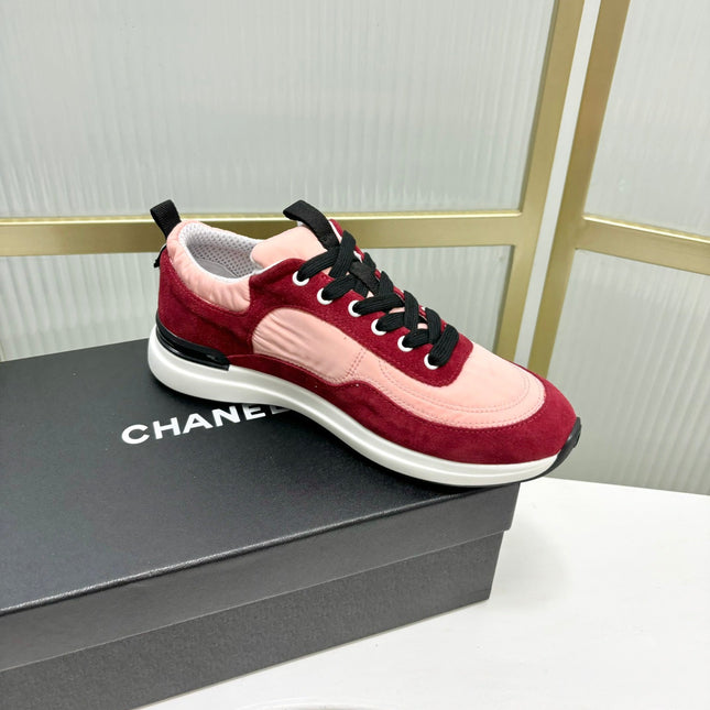 SNEAKER IN LIGHT PINK MIX CHERRY RED SUEDE