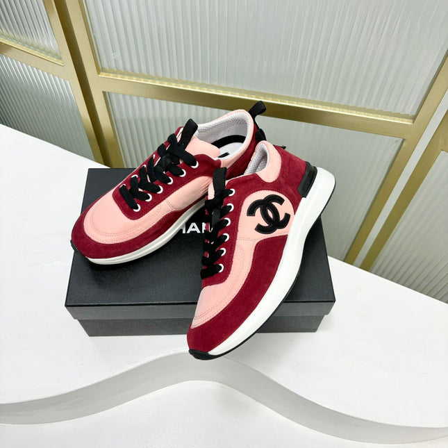 SNEAKER IN LIGHT PINK MIX CHERRY RED SUEDE