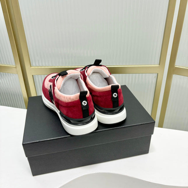 SNEAKER IN LIGHT PINK MIX CHERRY RED SUEDE