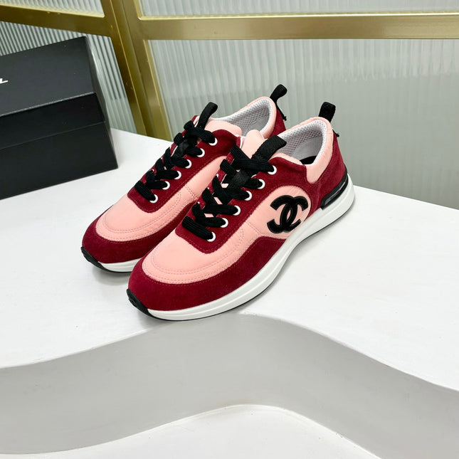 SNEAKER IN LIGHT PINK MIX CHERRY RED SUEDE