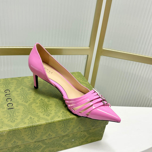 HIGH PUMP 6 CM IN FUSCIA PINK CALFSKIN