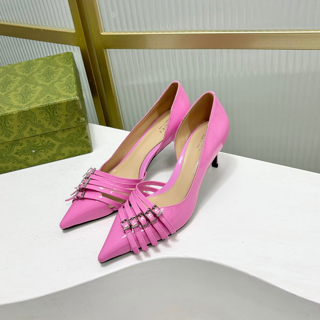 HIGH PUMP 6 CM IN FUSCIA PINK CALFSKIN