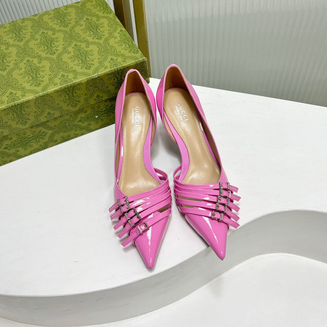 HIGH PUMP 6 CM IN FUSCIA PINK CALFSKIN