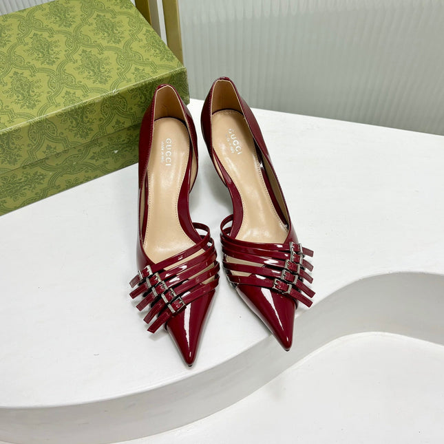 HIGH PUMP 6 CM IN CRIMSON RED CALFSKIN
