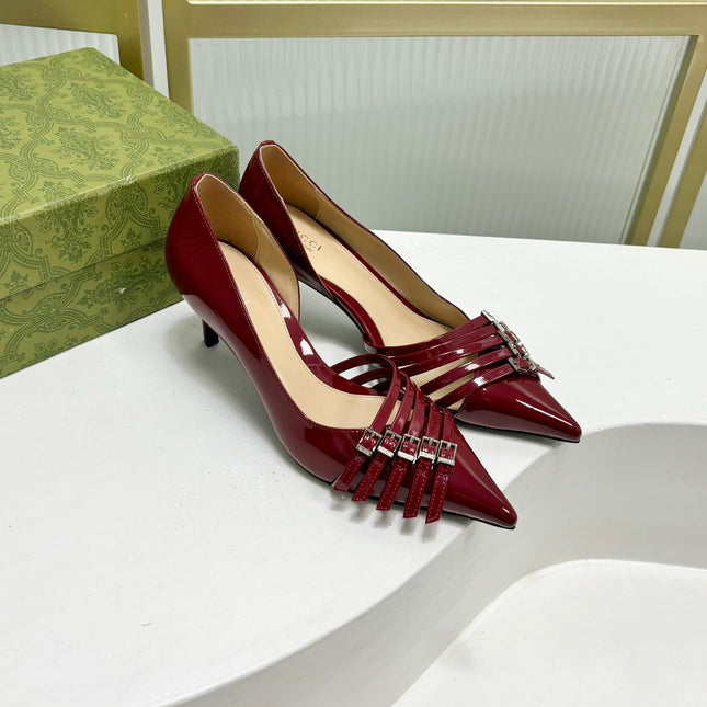 HIGH PUMP 6 CM IN CRIMSON RED CALFSKIN