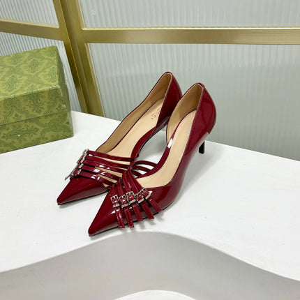 HIGH PUMP 6 CM IN CRIMSON RED CALFSKIN