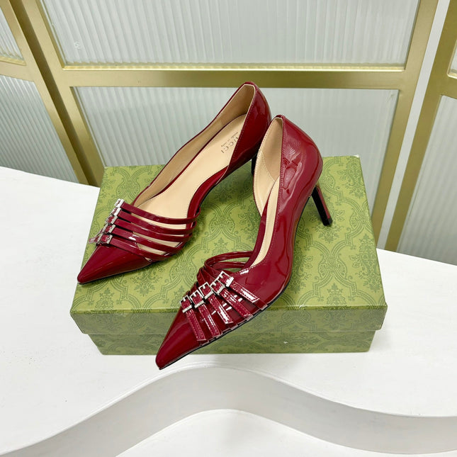 HIGH PUMP 6 CM IN CRIMSON RED CALFSKIN