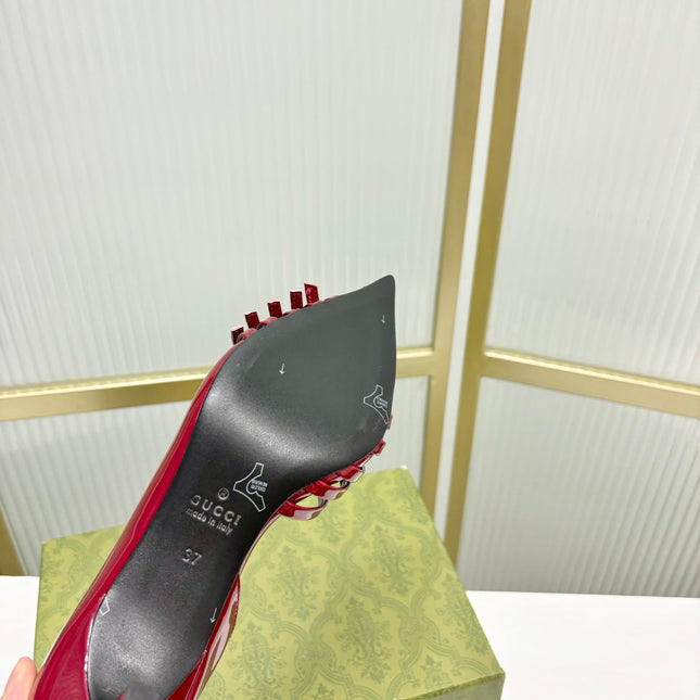 HIGH PUMP 6 CM IN CRIMSON RED CALFSKIN