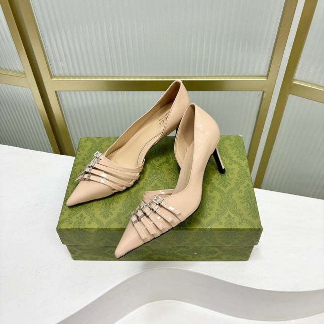 HIGH PUMP 6 CM IN TAN BEIGE CALFSKIN