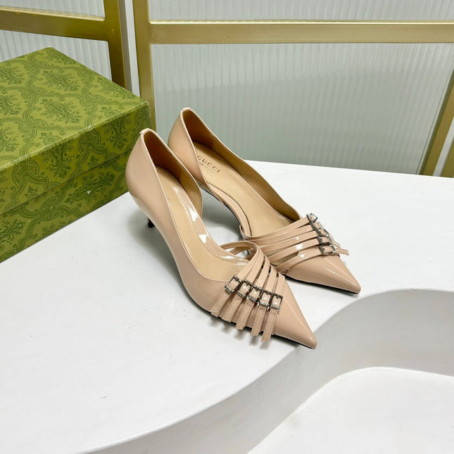 HIGH PUMP 6 CM IN TAN BEIGE CALFSKIN