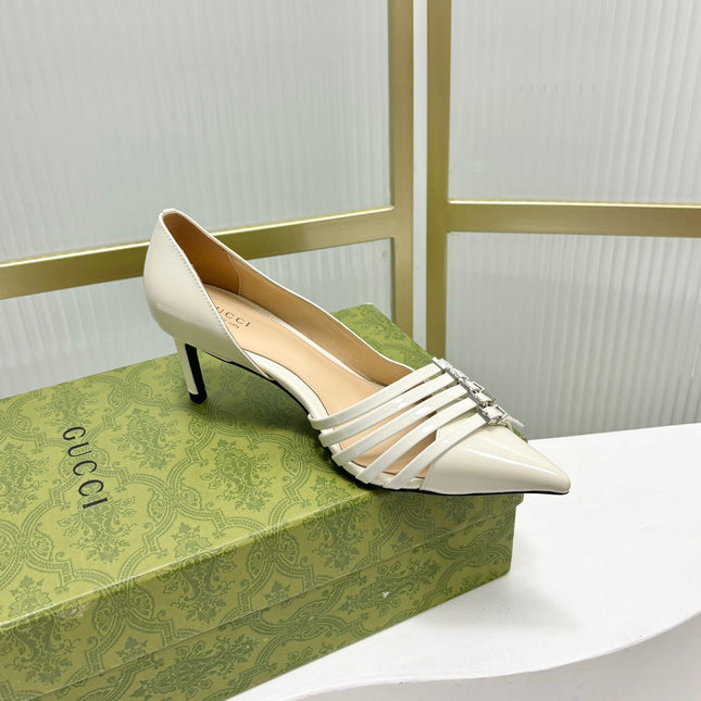 HIGH PUMP 6 CM IN WHITE CALFSKIN