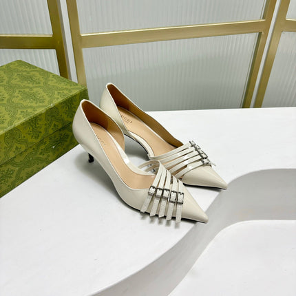 HIGH PUMP 6 CM IN WHITE CALFSKIN