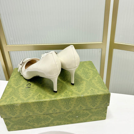 HIGH PUMP 6 CM IN WHITE CALFSKIN