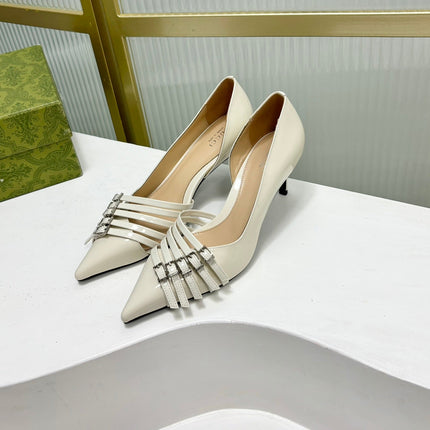 HIGH PUMP 6 CM IN WHITE CALFSKIN