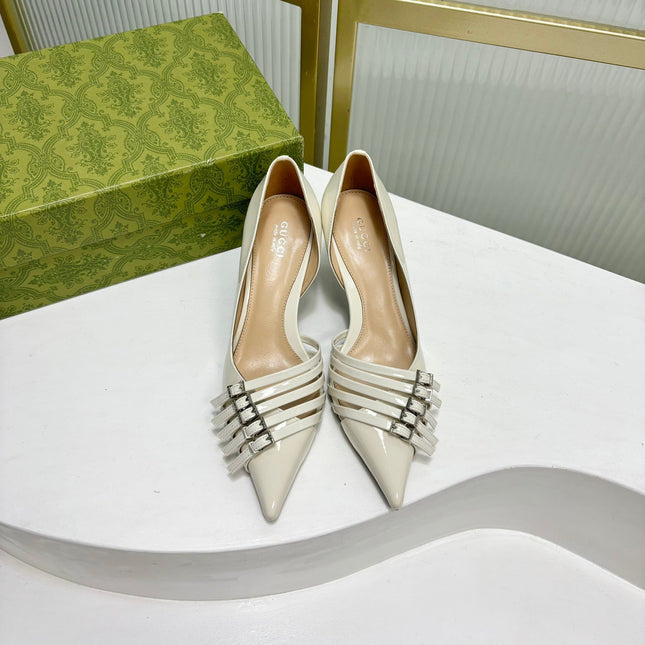 HIGH PUMP 6 CM IN WHITE CALFSKIN