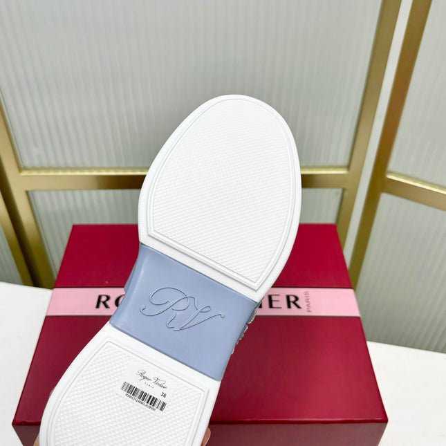 VIV' SKATE SNEAKERS IN WHITE CALFSKIN LIGHT BLUE GLITTER STRAP AND CRYSTAL BUCKLE