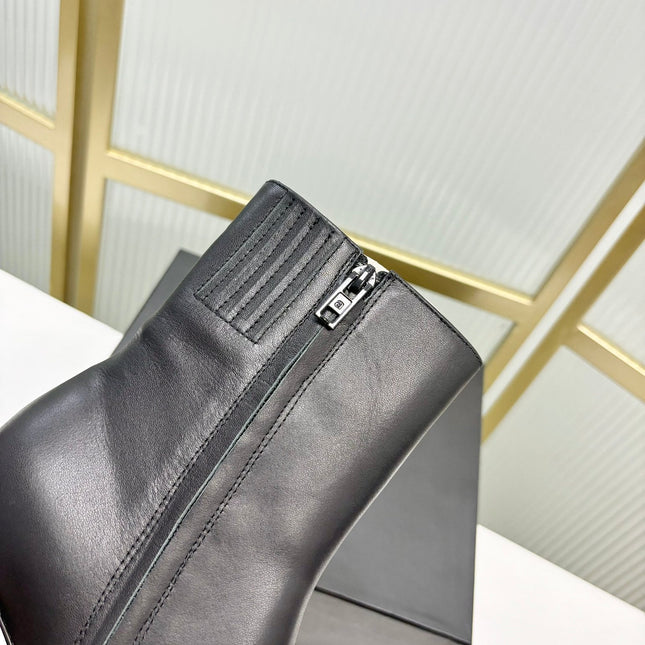 TONI 85MM ANKLE BOOT IN BLACK CALFSKIN