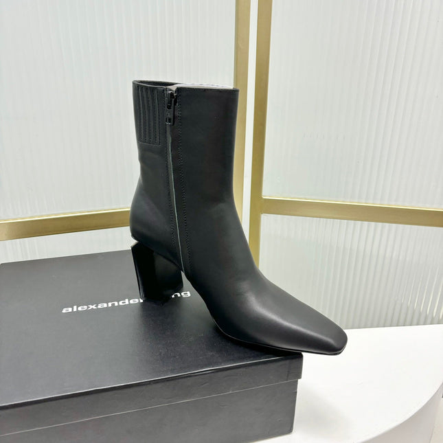TONI 85MM ANKLE BOOT IN BLACK CALFSKIN