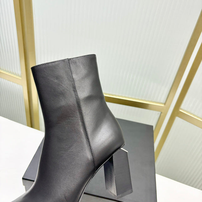 TONI 85MM ANKLE BOOT IN BLACK CALFSKIN
