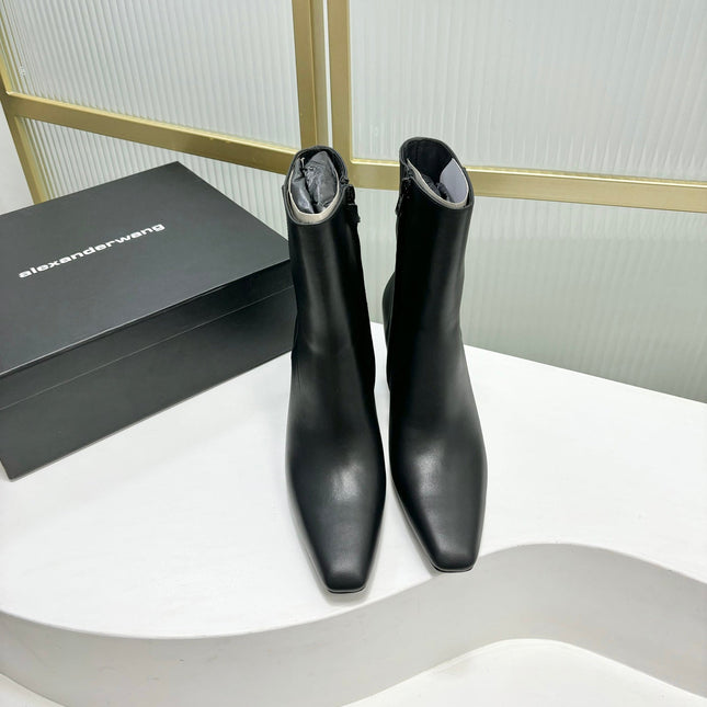 TONI 85MM ANKLE BOOT IN BLACK CALFSKIN