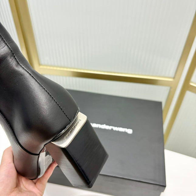 TONI 85MM ANKLE BOOT IN BLACK CALFSKIN