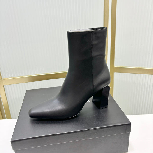 TONI 85MM ANKLE BOOT IN BLACK CALFSKIN