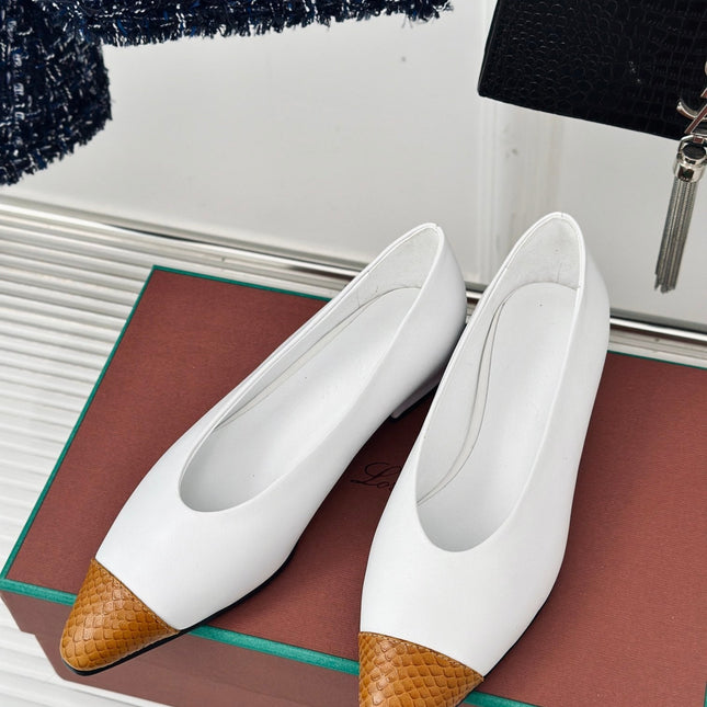 LP REBECCA BALLET FLATS WHITE WAXED LEATHER