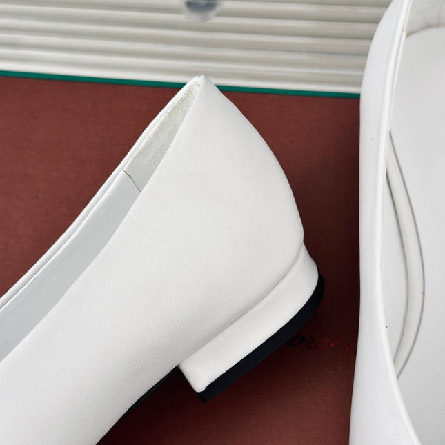 LP REBECCA BALLET FLATS WHITE WAXED LEATHER