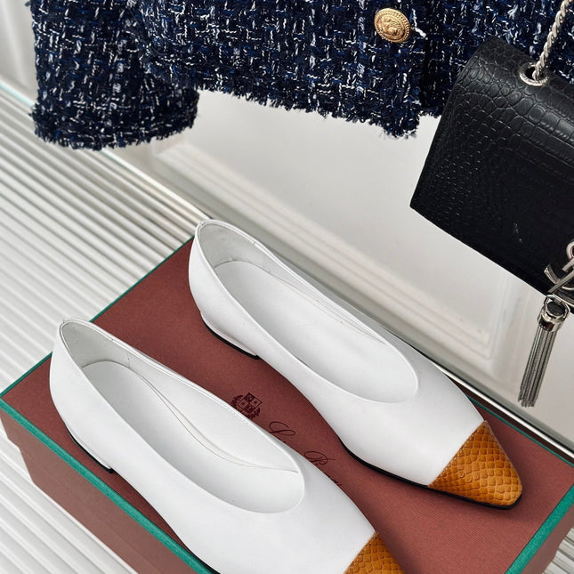 LP REBECCA BALLET FLATS WHITE WAXED LEATHER