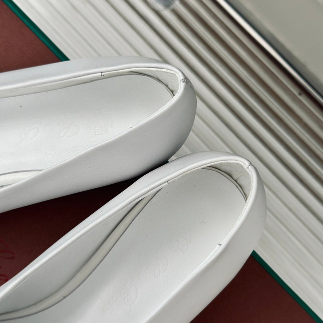 LP REBECCA BALLET FLATS WHITE WAXED LEATHER