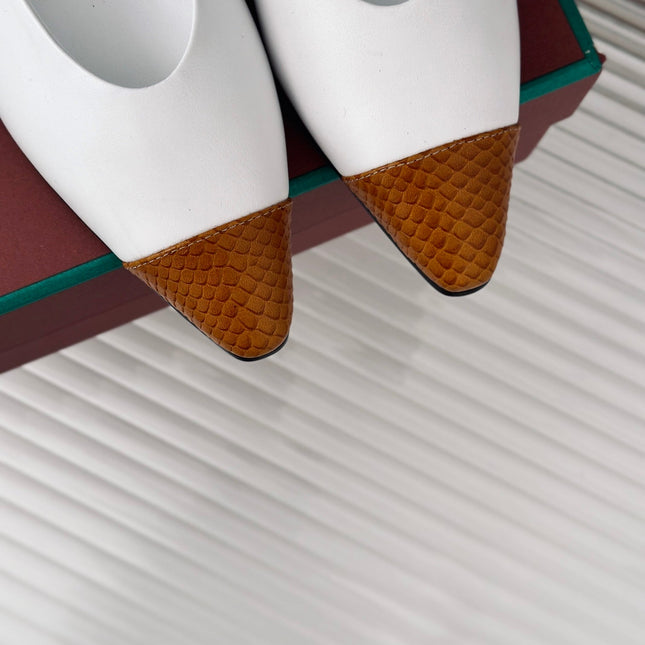 LP REBECCA BALLET FLATS WHITE WAXED LEATHER