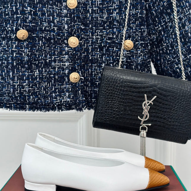 LP REBECCA BALLET FLATS WHITE WAXED LEATHER