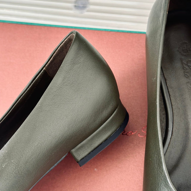 LP REBECCA BALLET FLATS CHARCOAL WAXED LEATHER