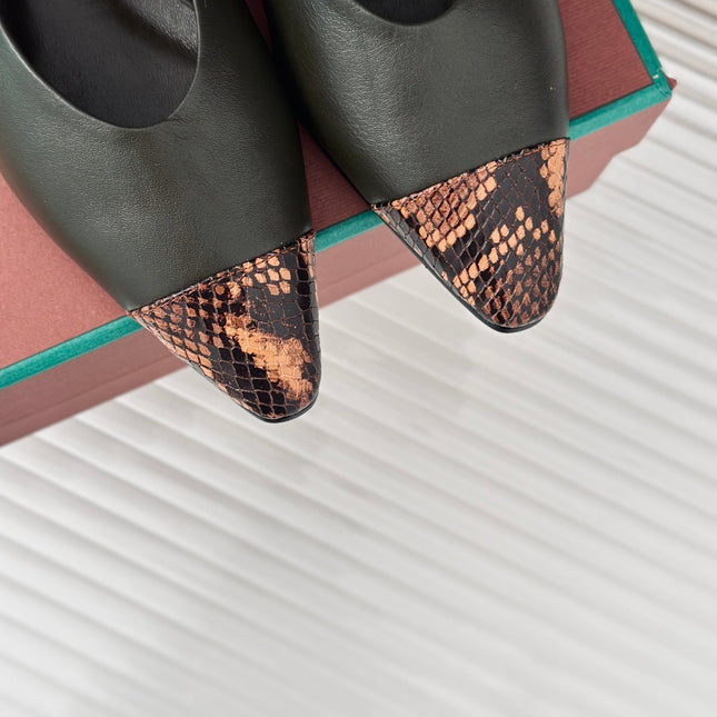 LP REBECCA BALLET FLATS CHARCOAL WAXED LEATHER