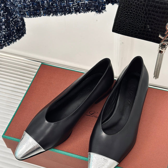 LP REBECCA BALLET FLATS BLACK WAXED LEATHER