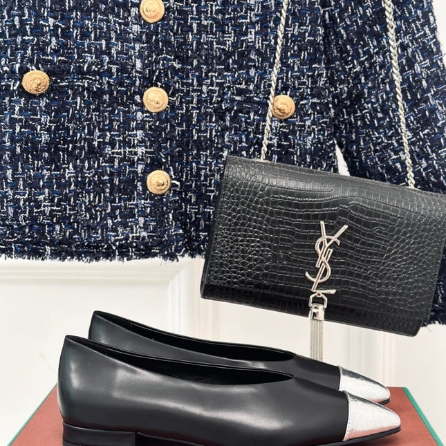 LP REBECCA BALLET FLATS BLACK WAXED LEATHER