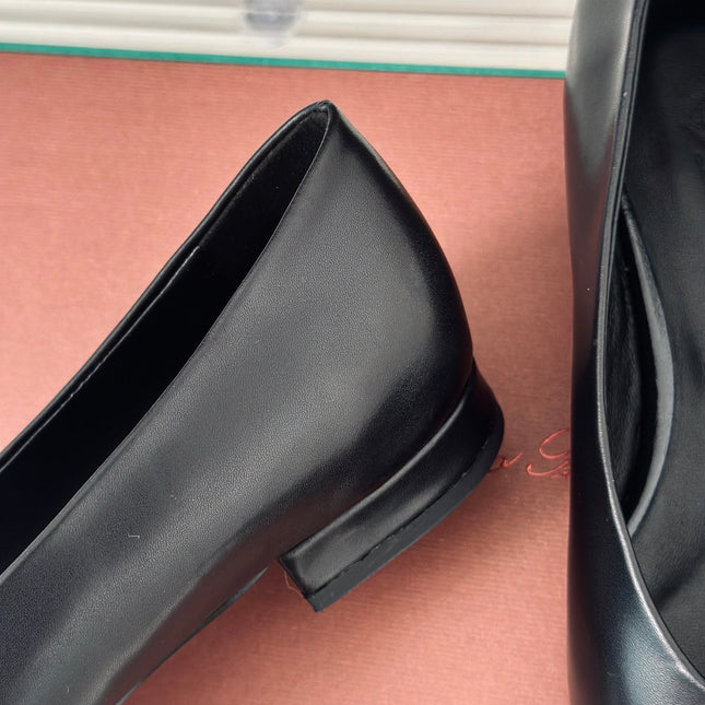 LP REBECCA BALLET FLATS BLACK WAXED LEATHER