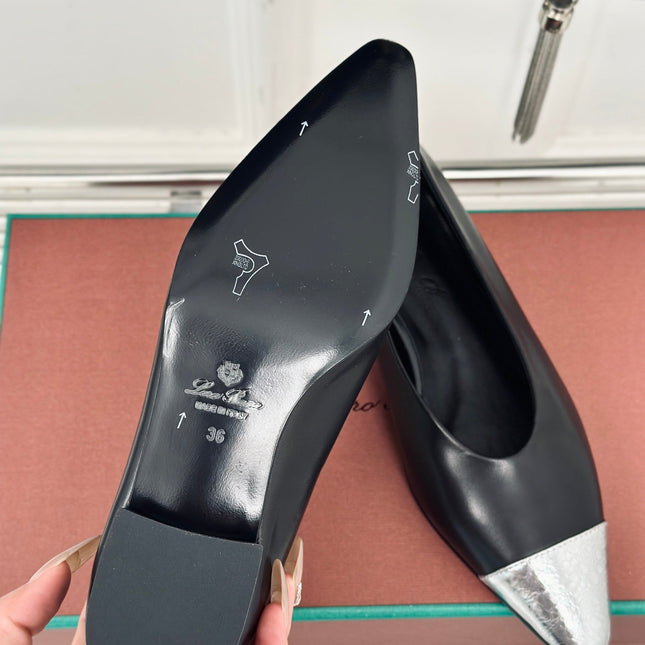 LP REBECCA BALLET FLATS BLACK WAXED LEATHER