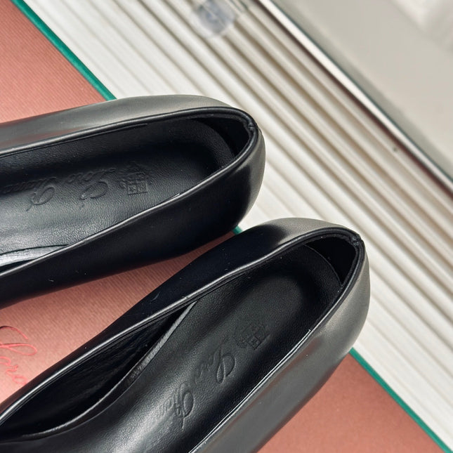 LP REBECCA BALLET FLATS BLACK WAXED LEATHER