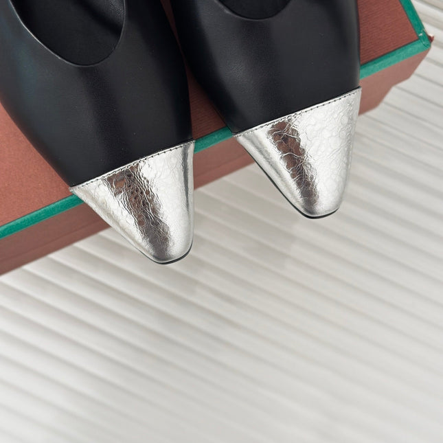 LP REBECCA BALLET FLATS BLACK WAXED LEATHER