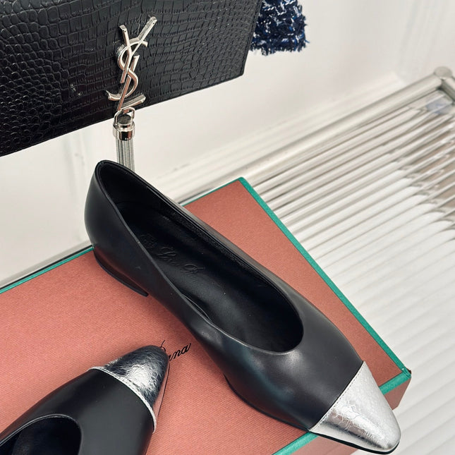 LP REBECCA BALLET FLATS BLACK WAXED LEATHER