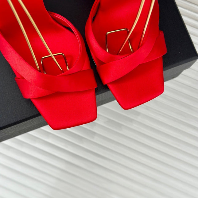 SL CORINNE SANDALS ROSE SATIN CREPE