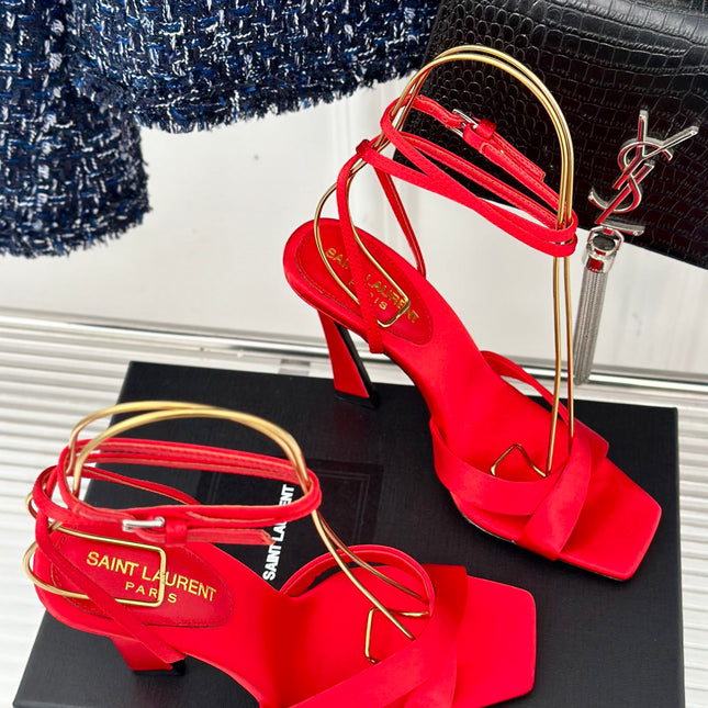 SL CORINNE SANDALS ROSE SATIN CREPE